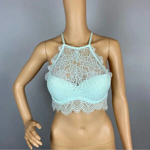 Victoria's Secret PINK Womens Small Push Up Padded Underwire Mint Green Bralette